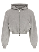 The Attico Cropped Hoodie Gray