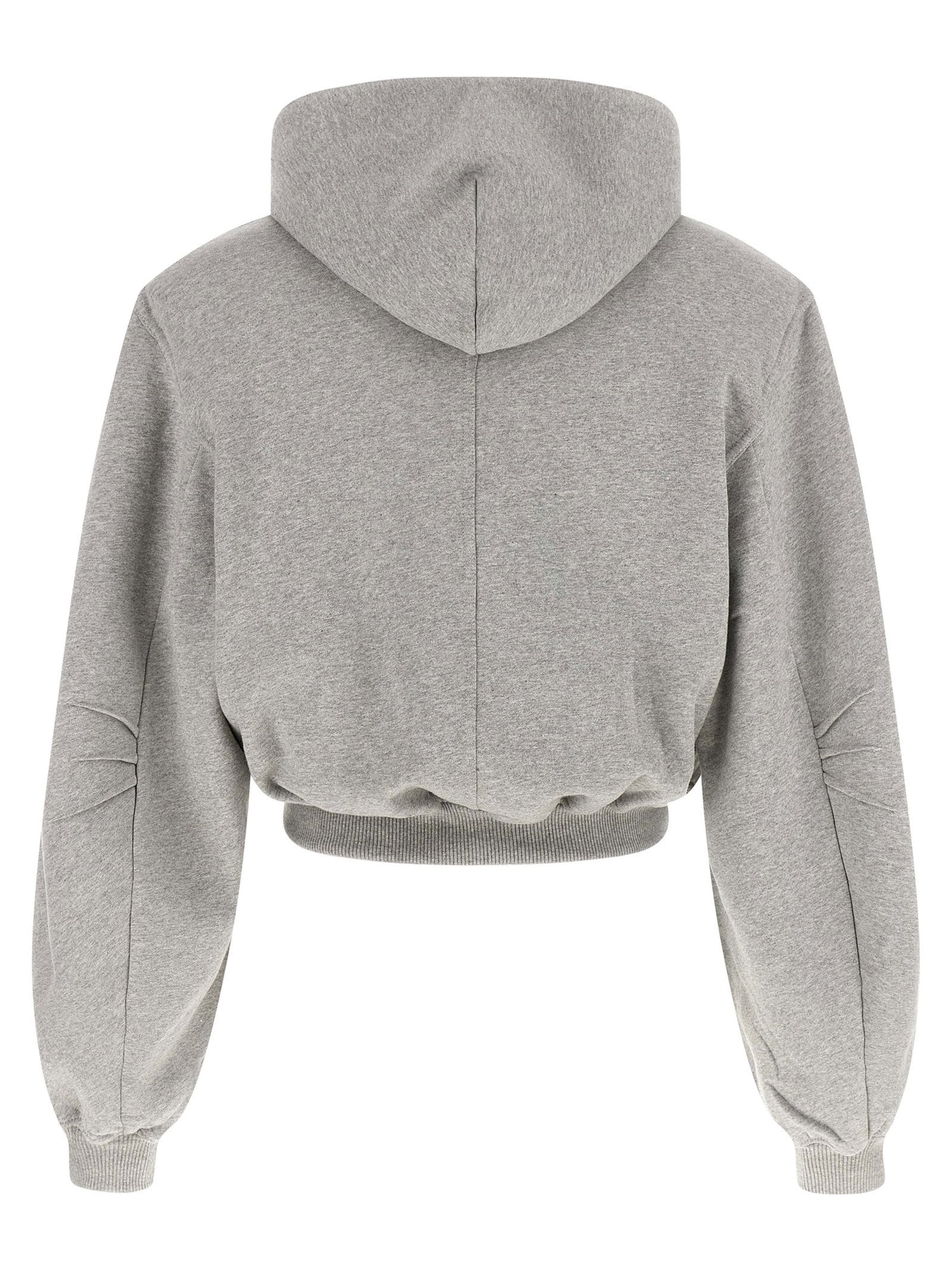 The Attico Cropped Hoodie Gray