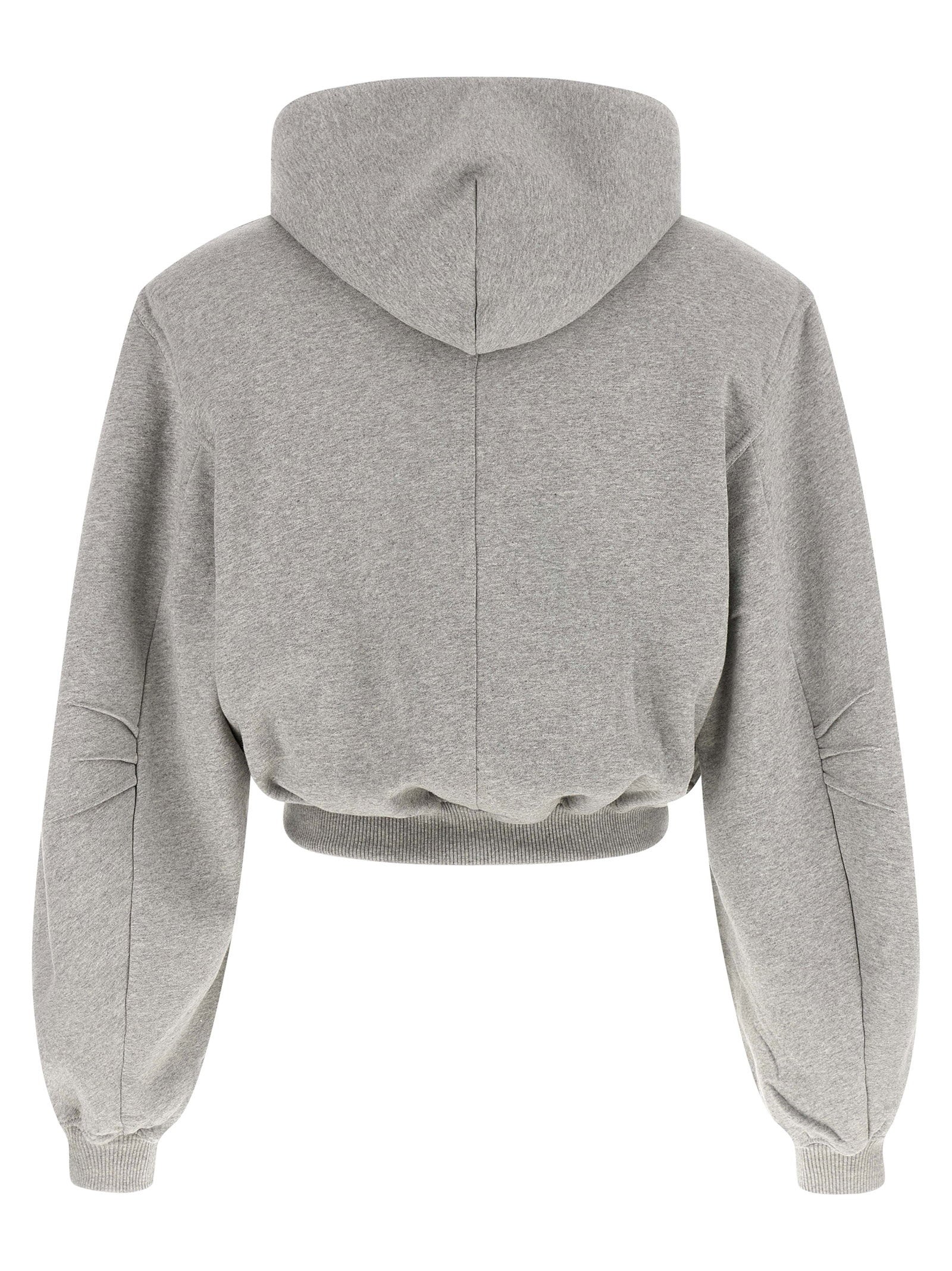 The Attico Cropped Hoodie Gray