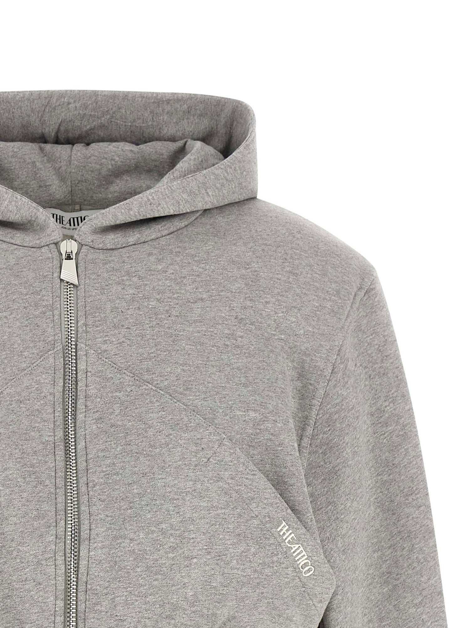 The Attico Cropped Hoodie Gray