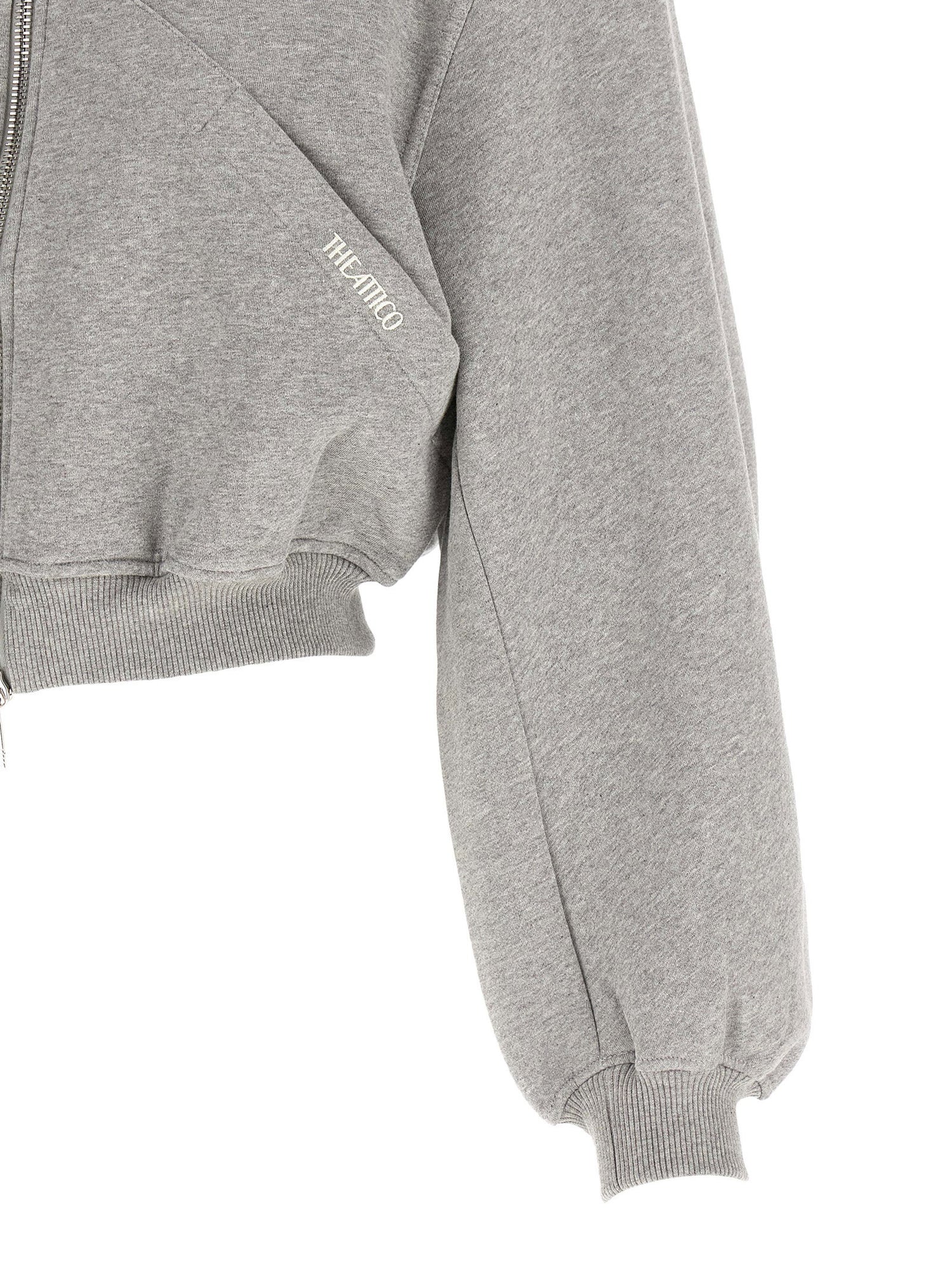 The Attico Cropped Hoodie Gray
