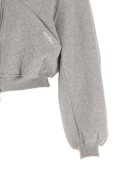 The Attico Cropped Hoodie Gray