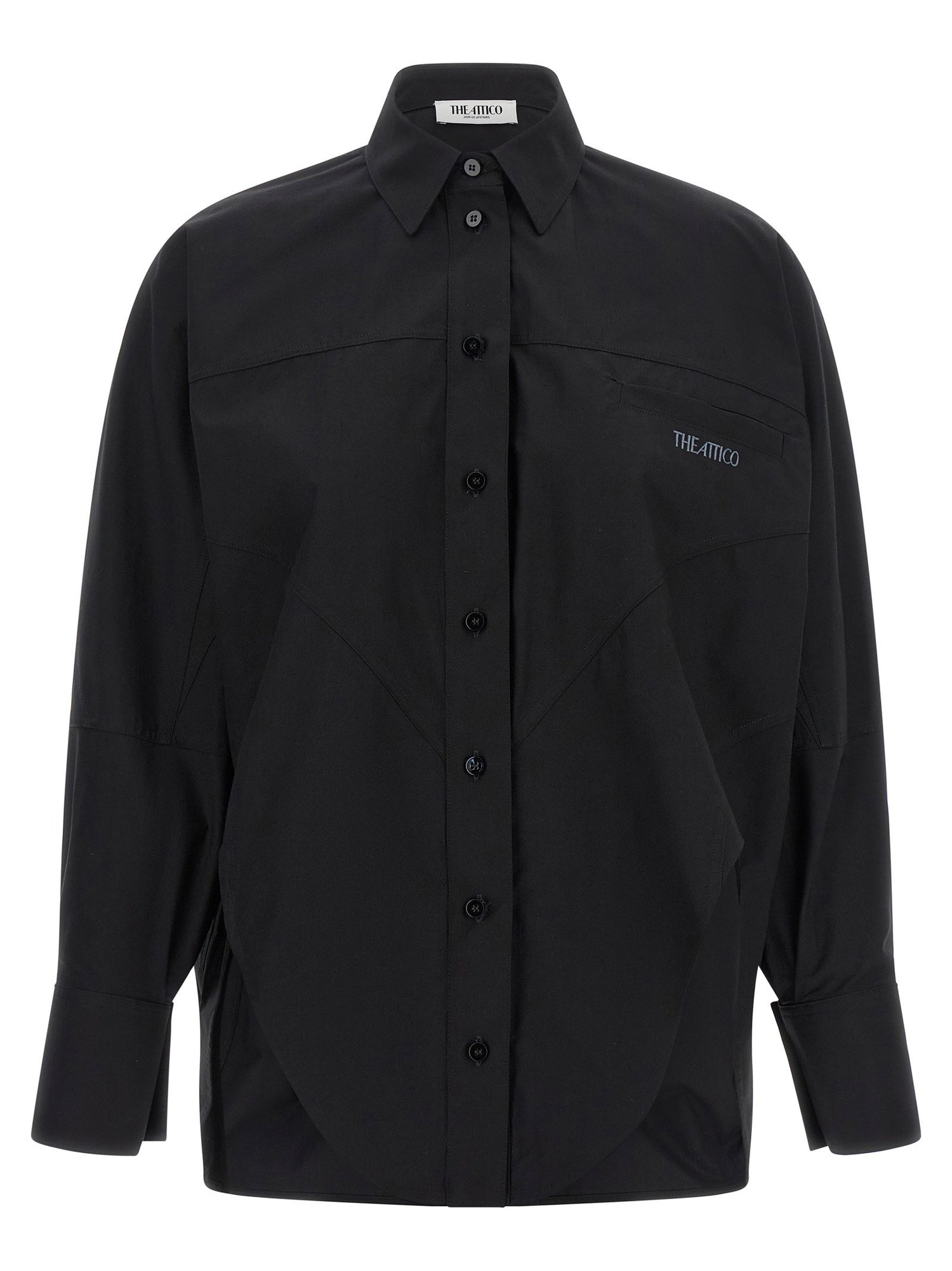 The Attico Shaped Hem Shirt Black