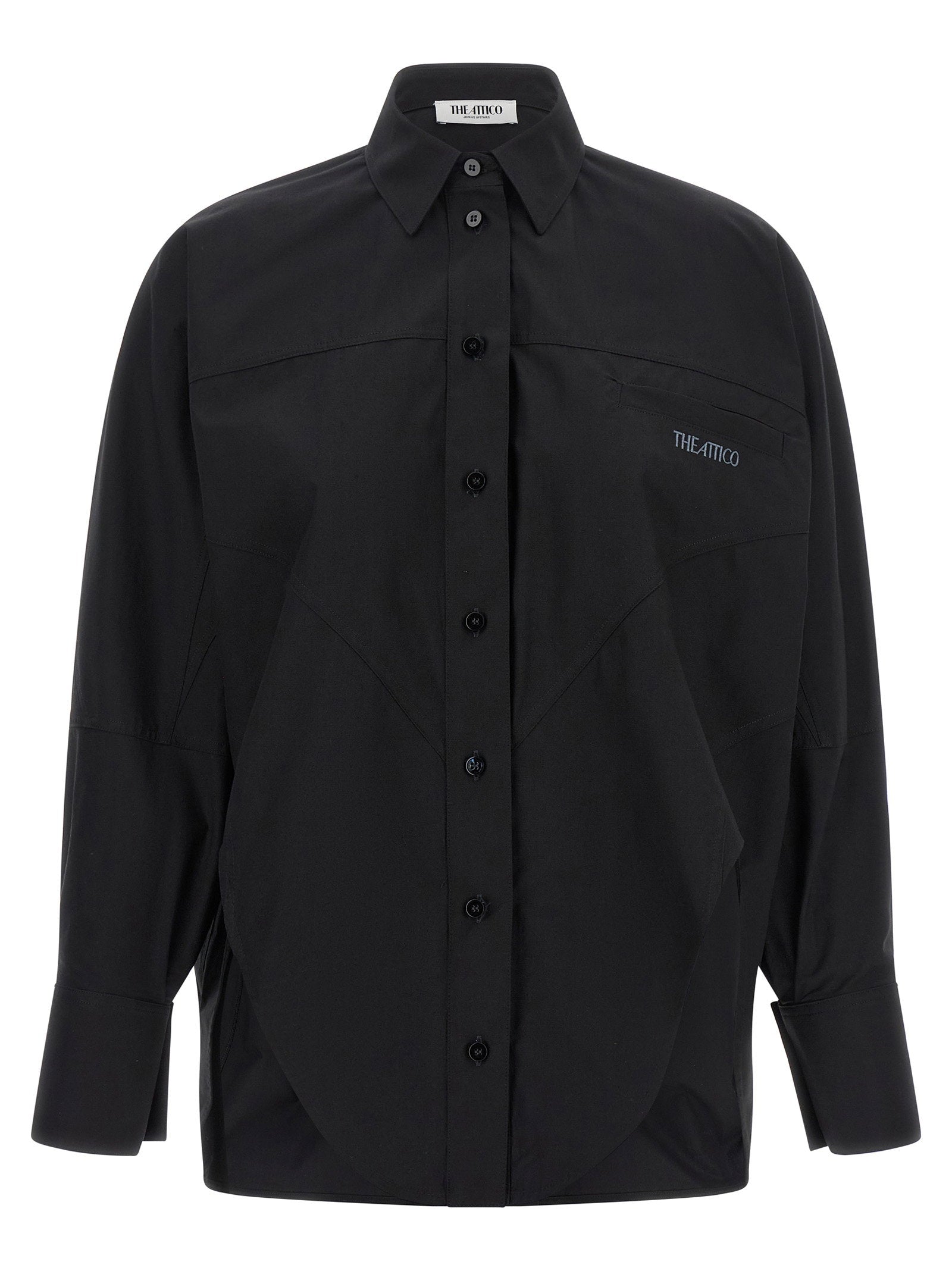 The Attico Shaped Hem Shirt Black