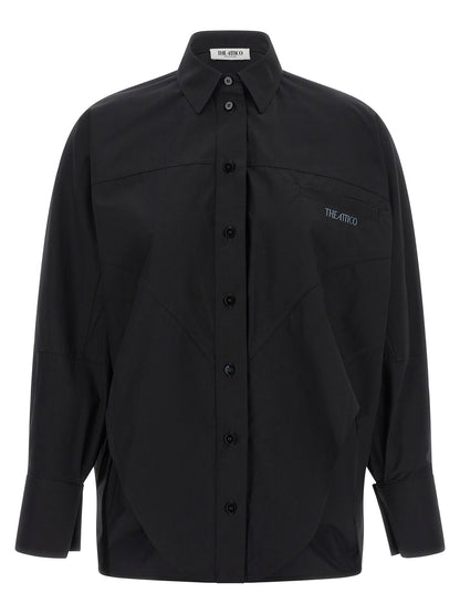 The Attico Shaped Hem Shirt Black