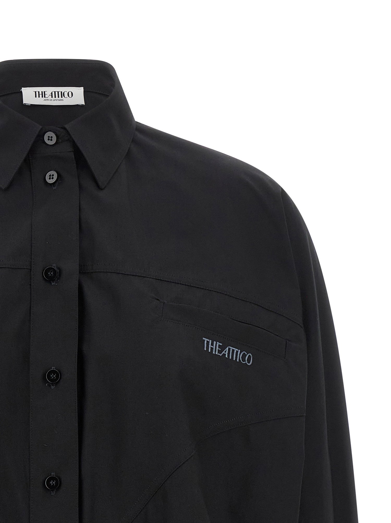 The Attico Shaped Hem Shirt Black