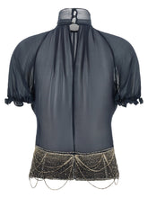 The Attico Jewel Embroidery Top Blue