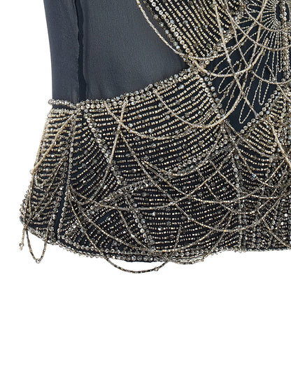 The Attico Jewel Embroidery Top Blue