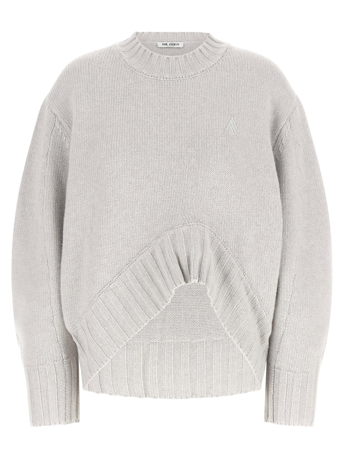 The Attico Asymmetrical Hem Sweater Gray