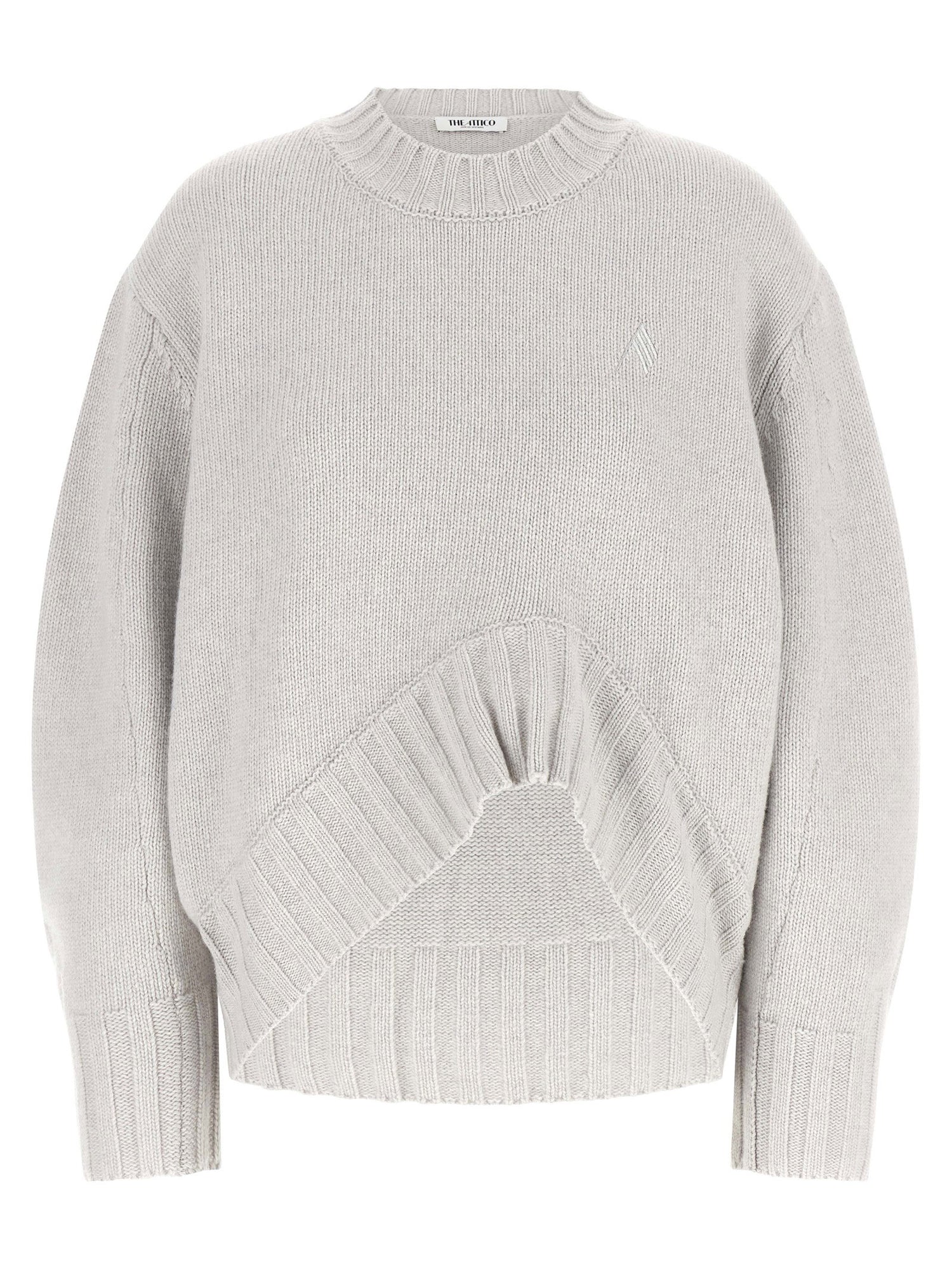 The Attico Asymmetrical Hem Sweater Gray