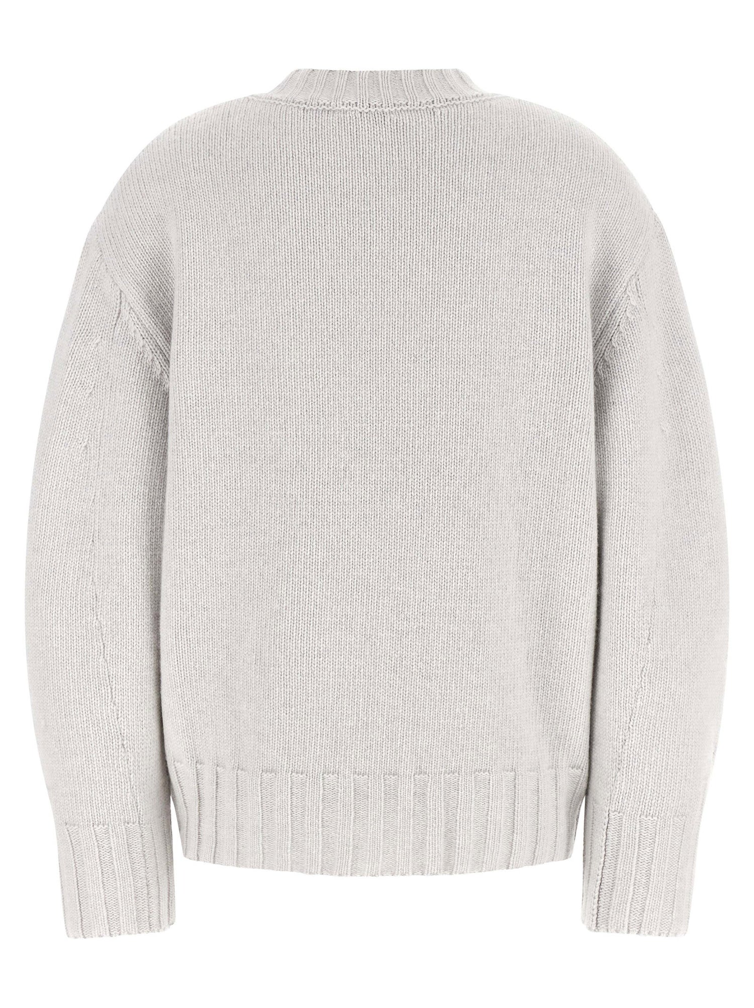 The Attico Asymmetrical Hem Sweater Gray