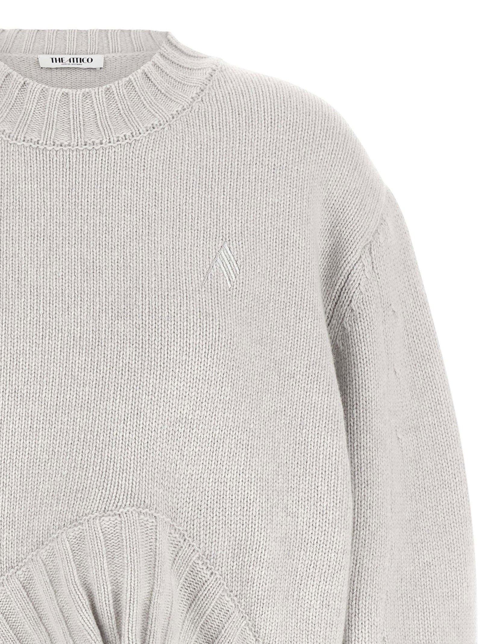 The Attico Asymmetrical Hem Sweater Gray