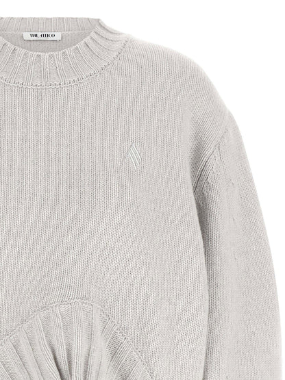 The Attico Asymmetrical Hem Sweater Gray
