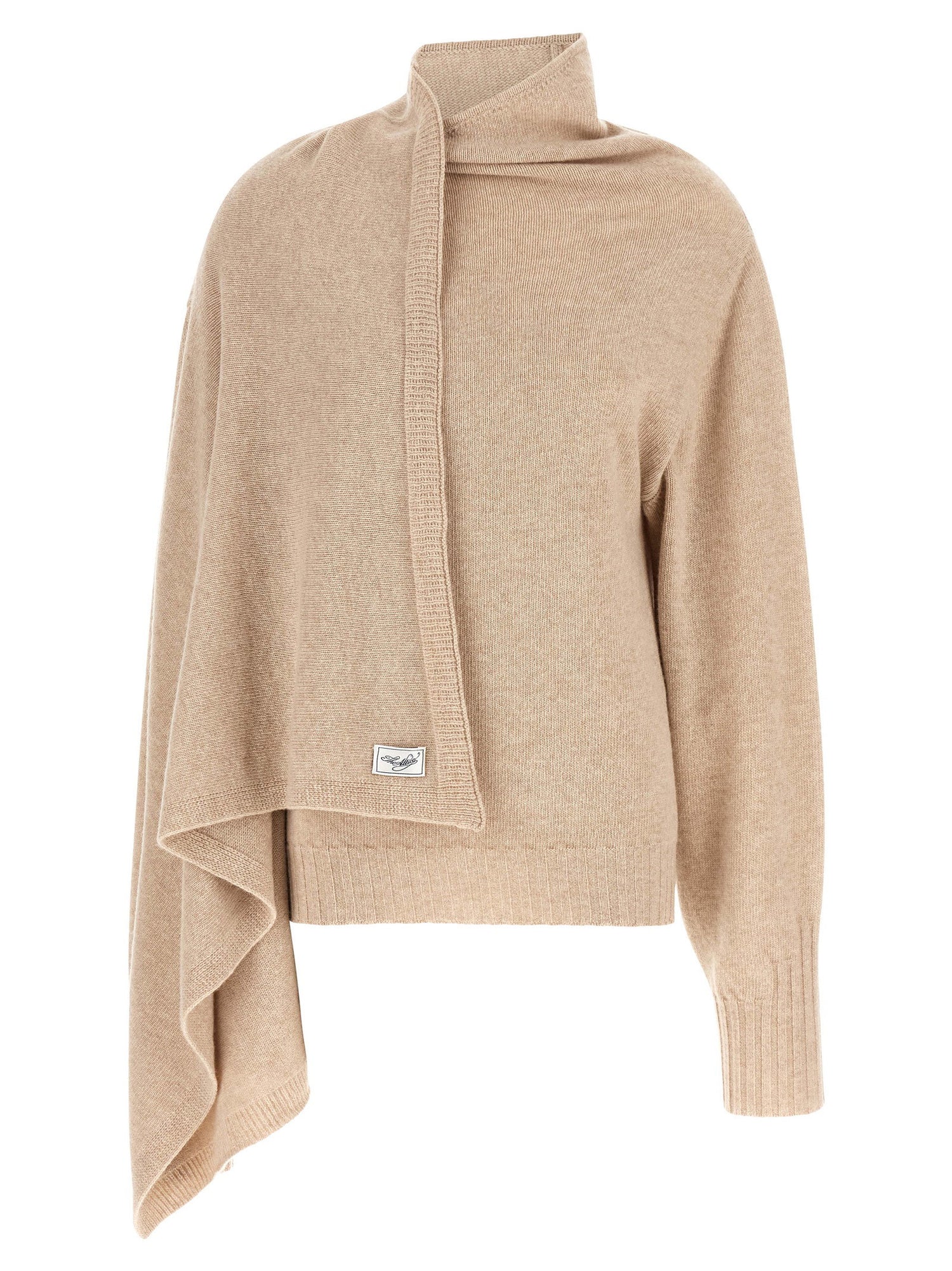 The Attico Sweater With Scarf Beige