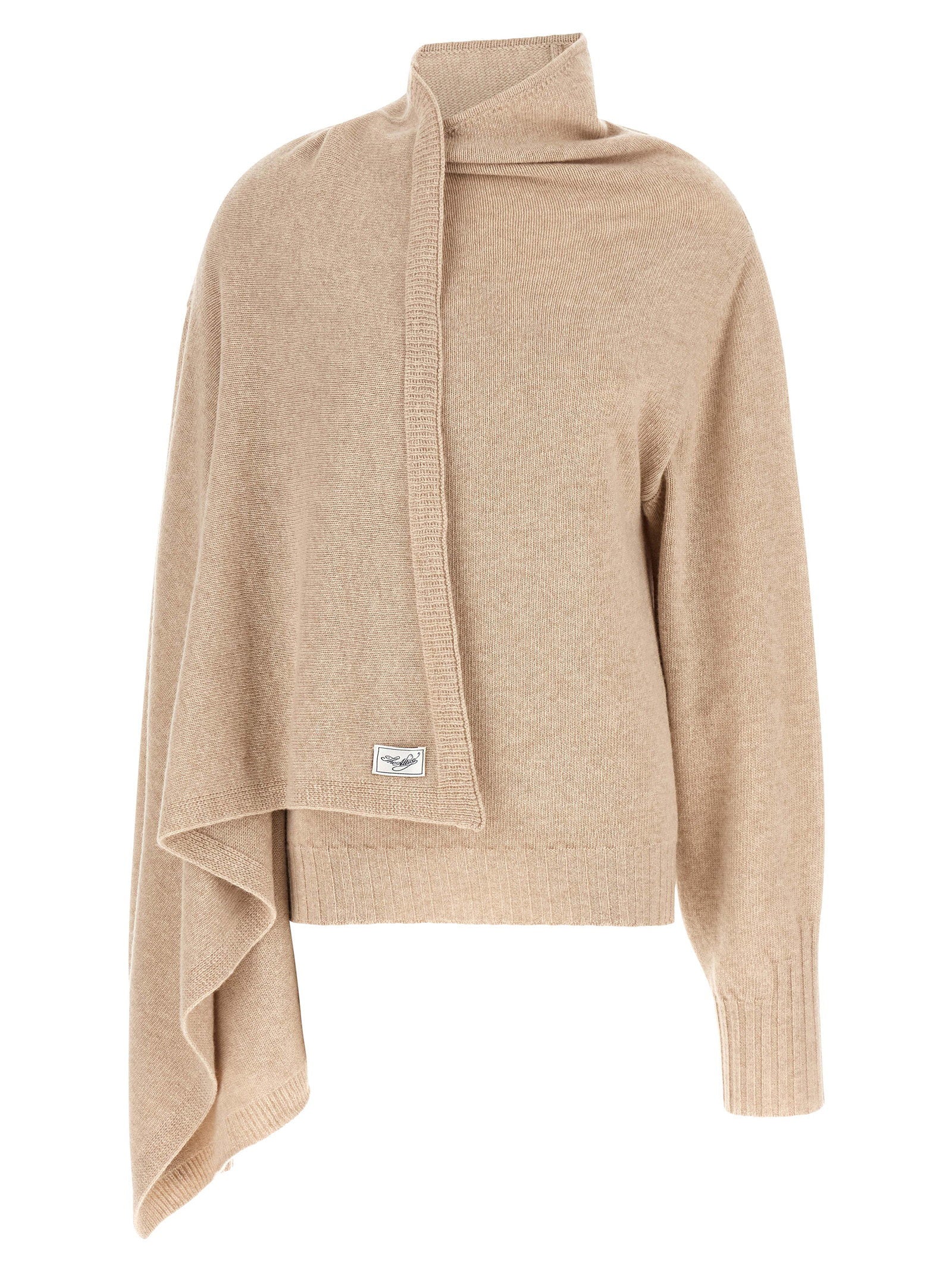 The Attico Sweater With Scarf Beige