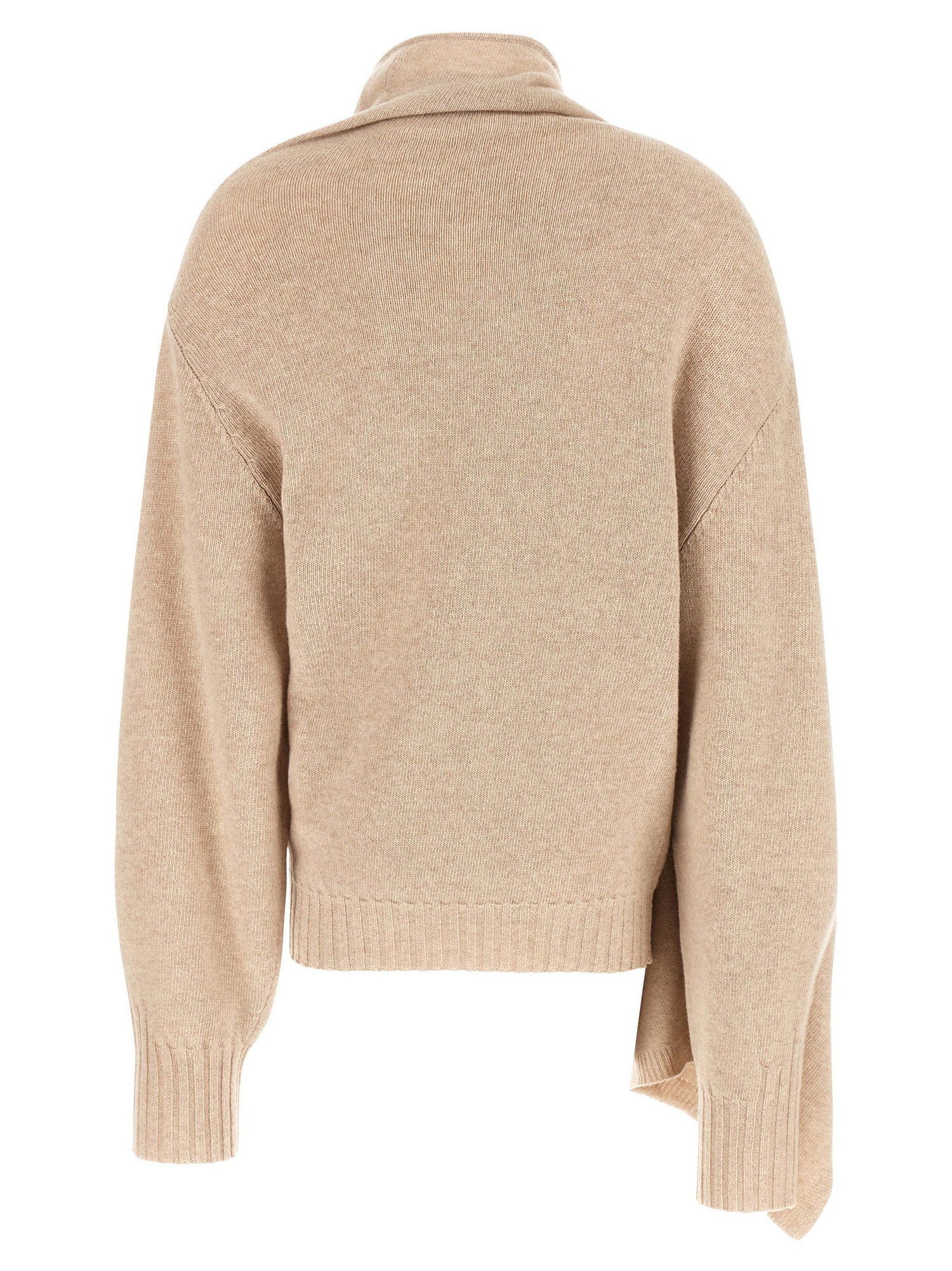 The Attico Sweater With Scarf Beige