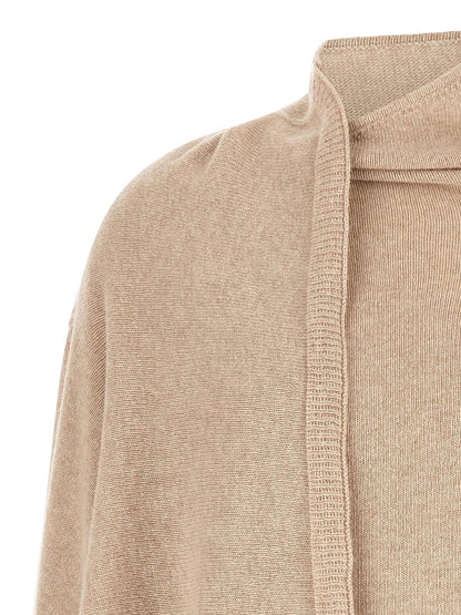 The Attico Sweater With Scarf Beige