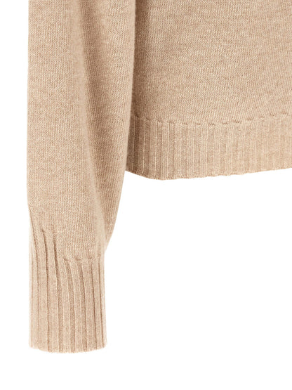 The Attico Sweater With Scarf Beige