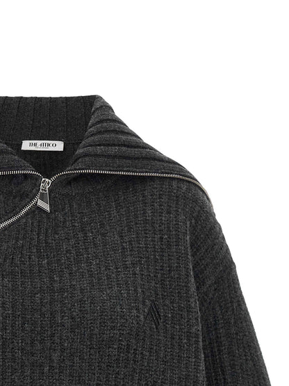The Attico Scoop Sweater Gray