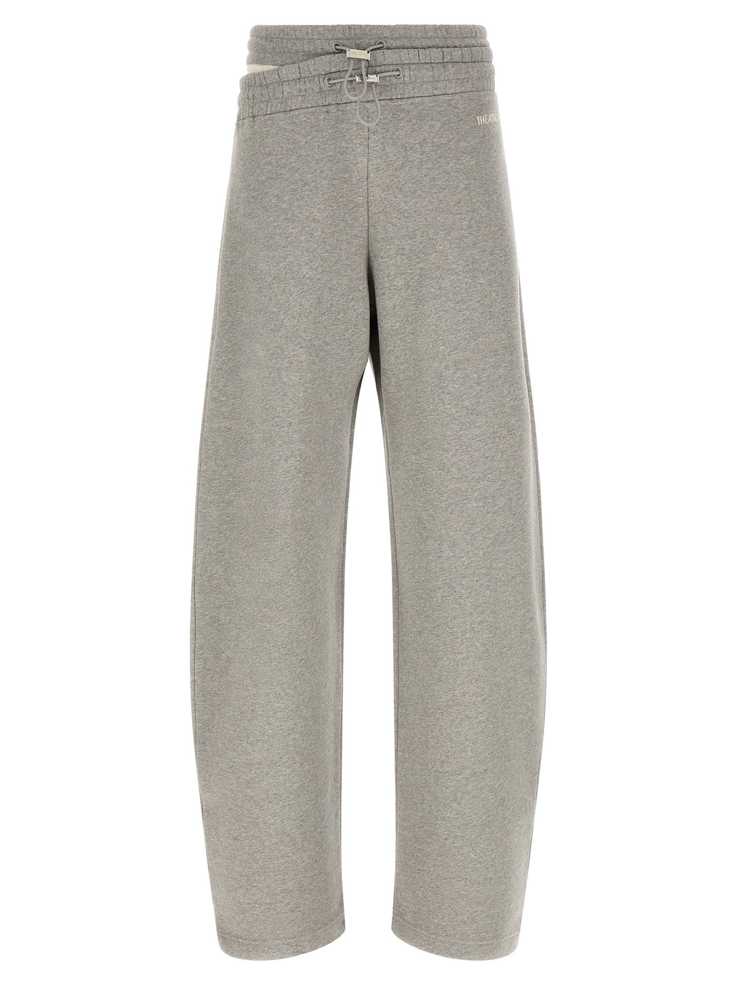 The Attico Asymmetrical Double Waist Trousers Gray