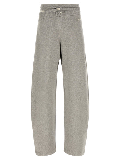 The Attico Asymmetrical Double Waist Trousers Gray