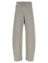 The Attico Asymmetrical Double Waist Trousers Gray