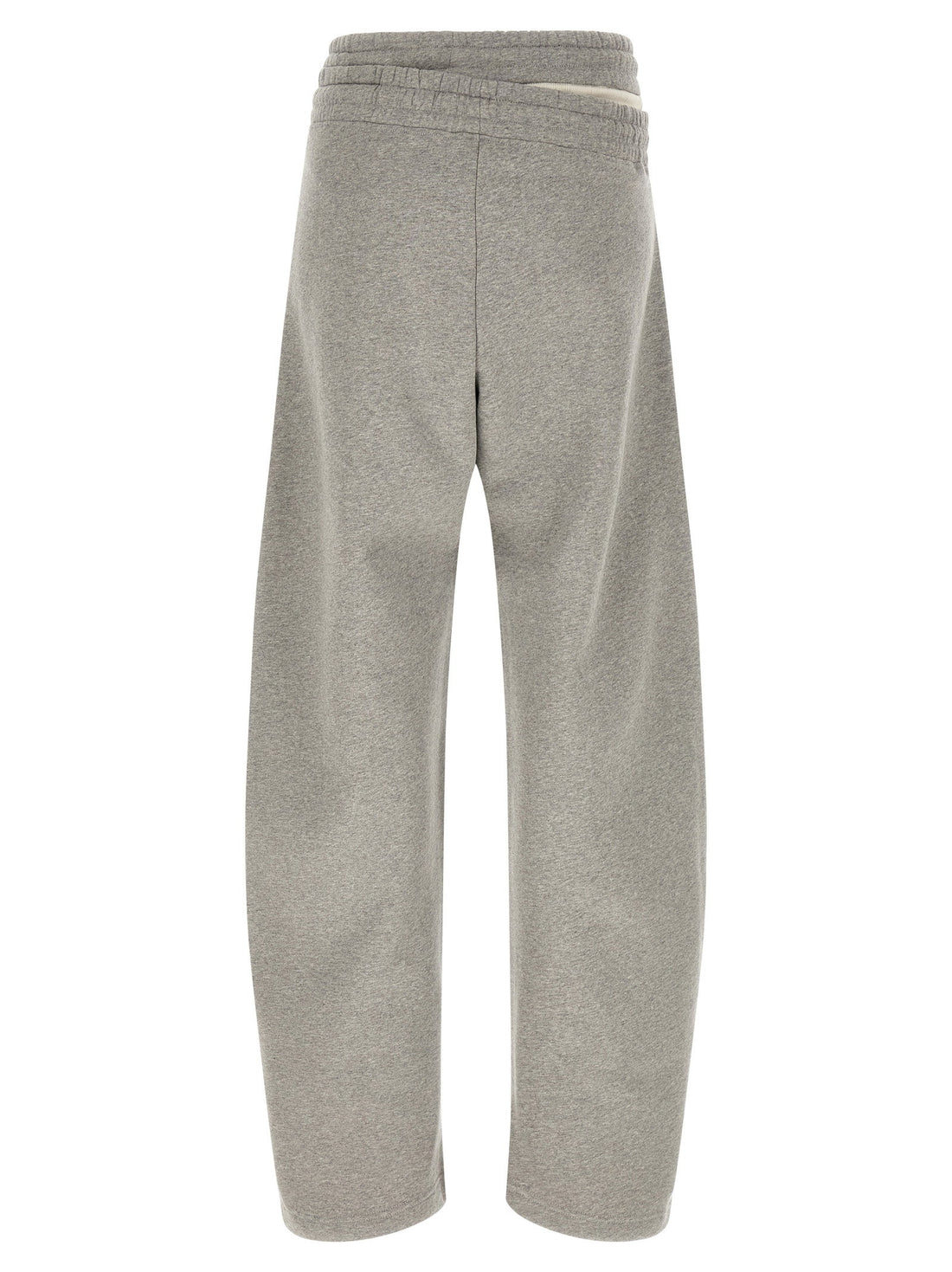 The Attico Asymmetrical Double Waist Trousers Gray