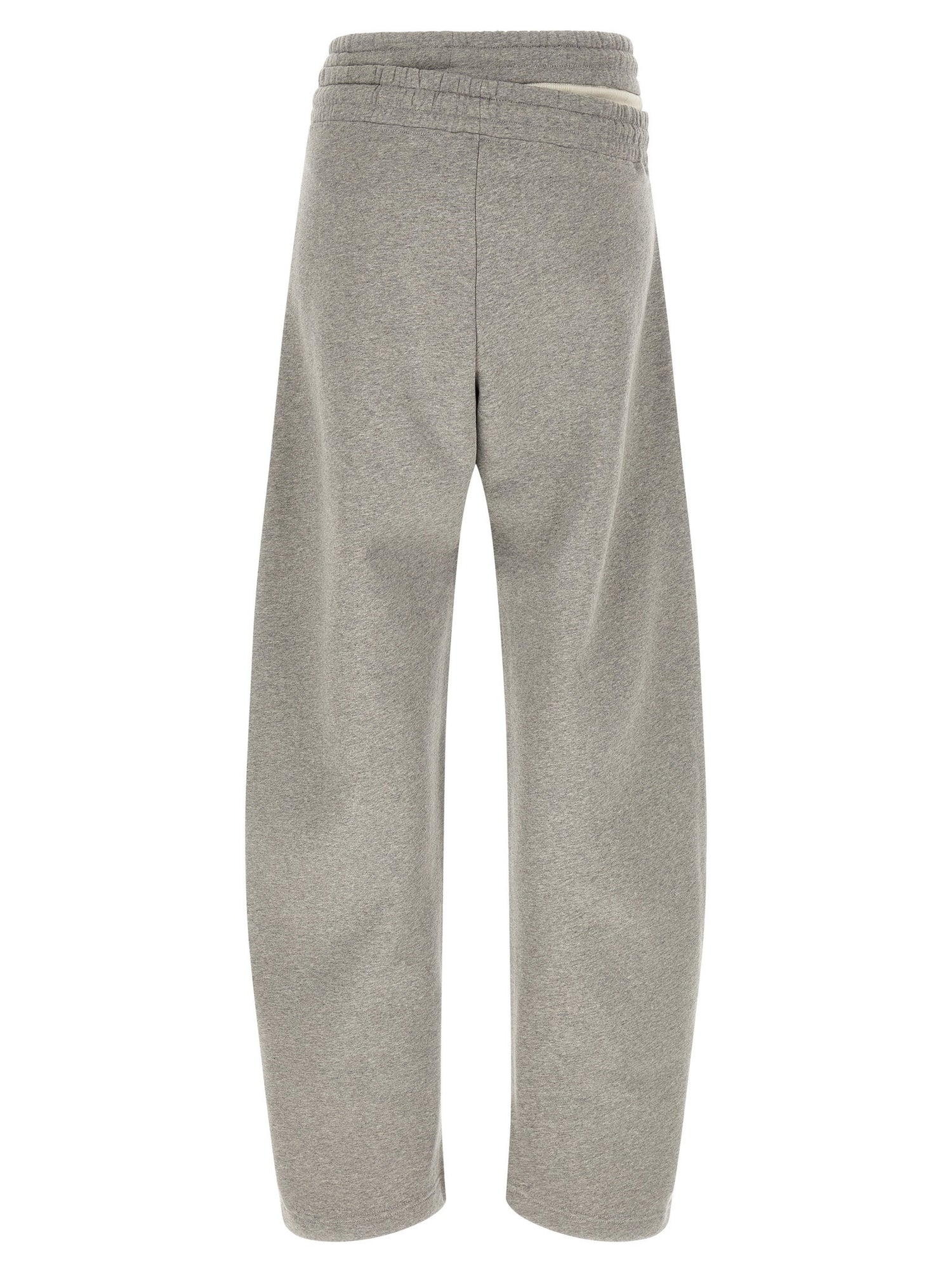 The Attico Asymmetrical Double Waist Trousers Gray