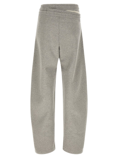 The Attico Asymmetrical Double Waist Trousers Gray