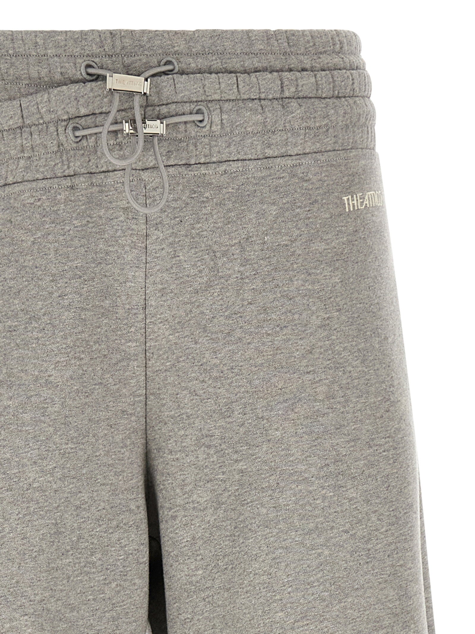 The Attico Asymmetrical Double Waist Trousers Gray