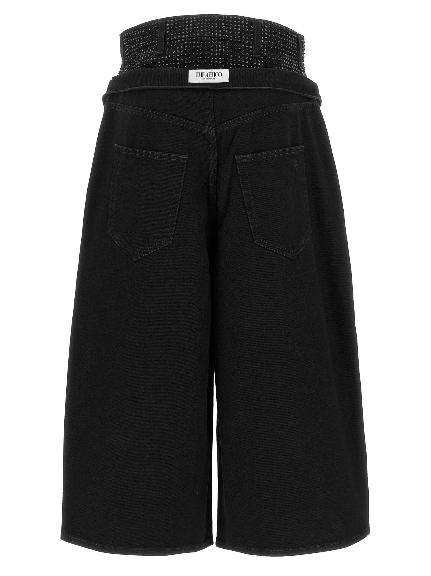 The Attico Crystal Insert Jeans Black  