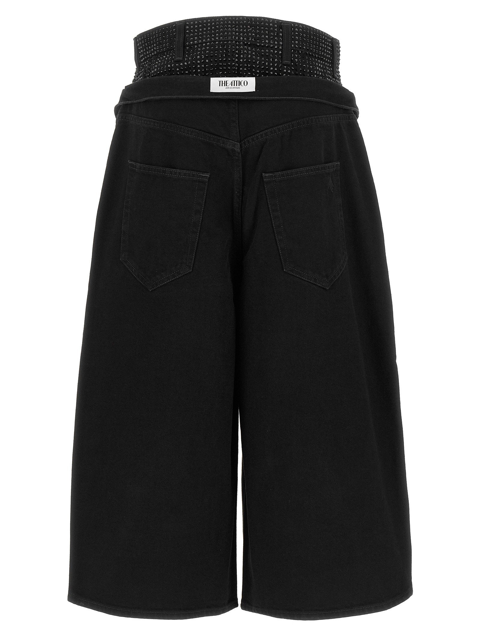 The Attico Crystal Insert Jeans Black  