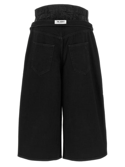 The Attico Crystal Insert Jeans Black  
