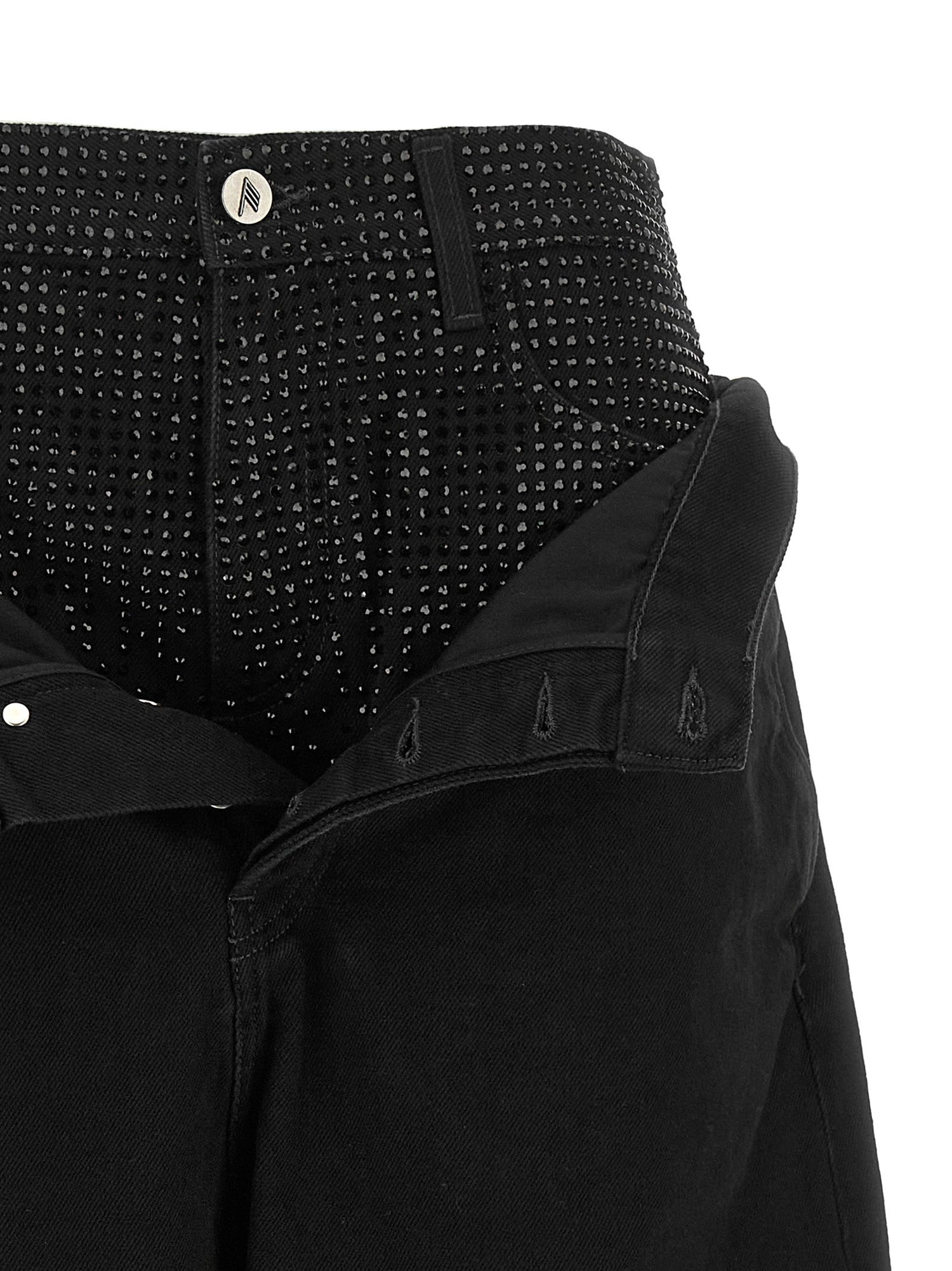 The Attico Crystal Insert Jeans Black  