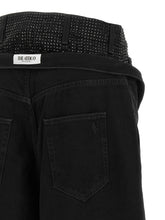 The Attico Crystal Insert Jeans Black  