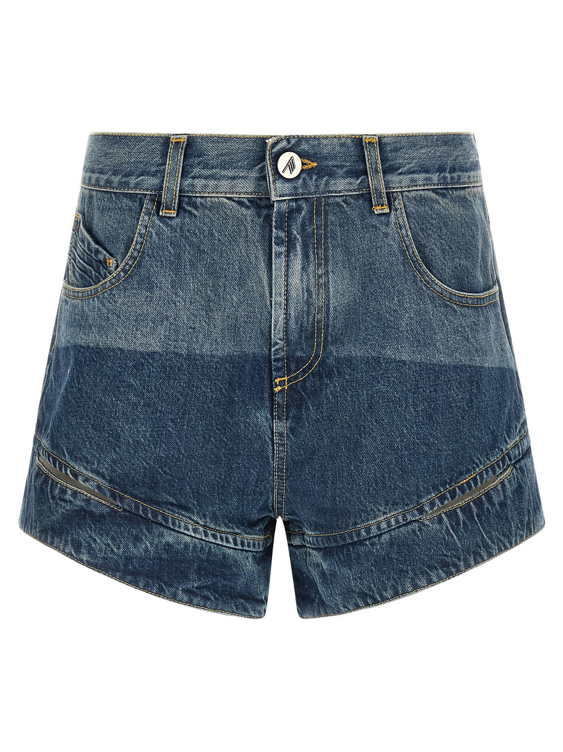 The Attico Cut-out Shorts Blue