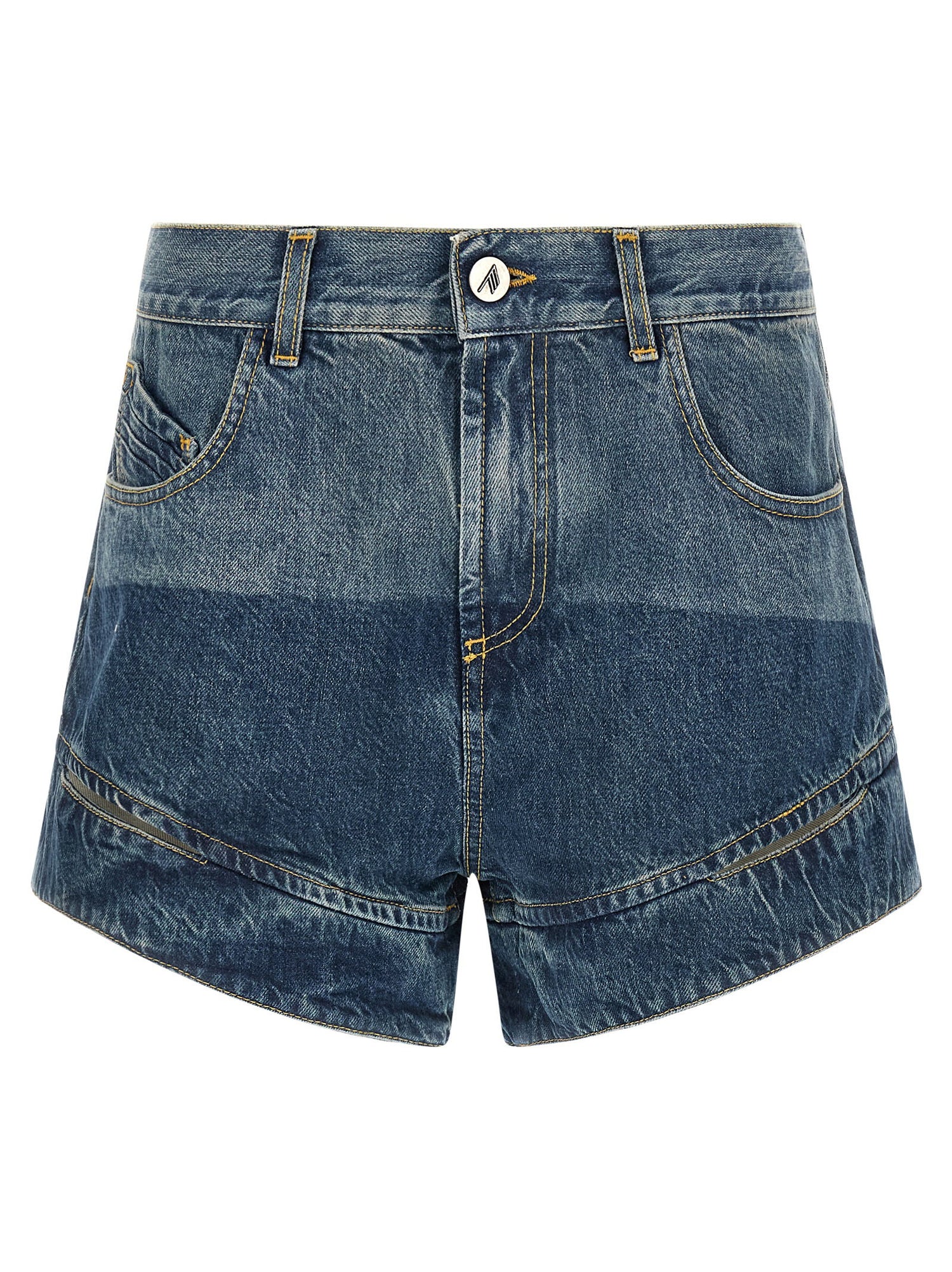 The Attico Cut-out Shorts Blue