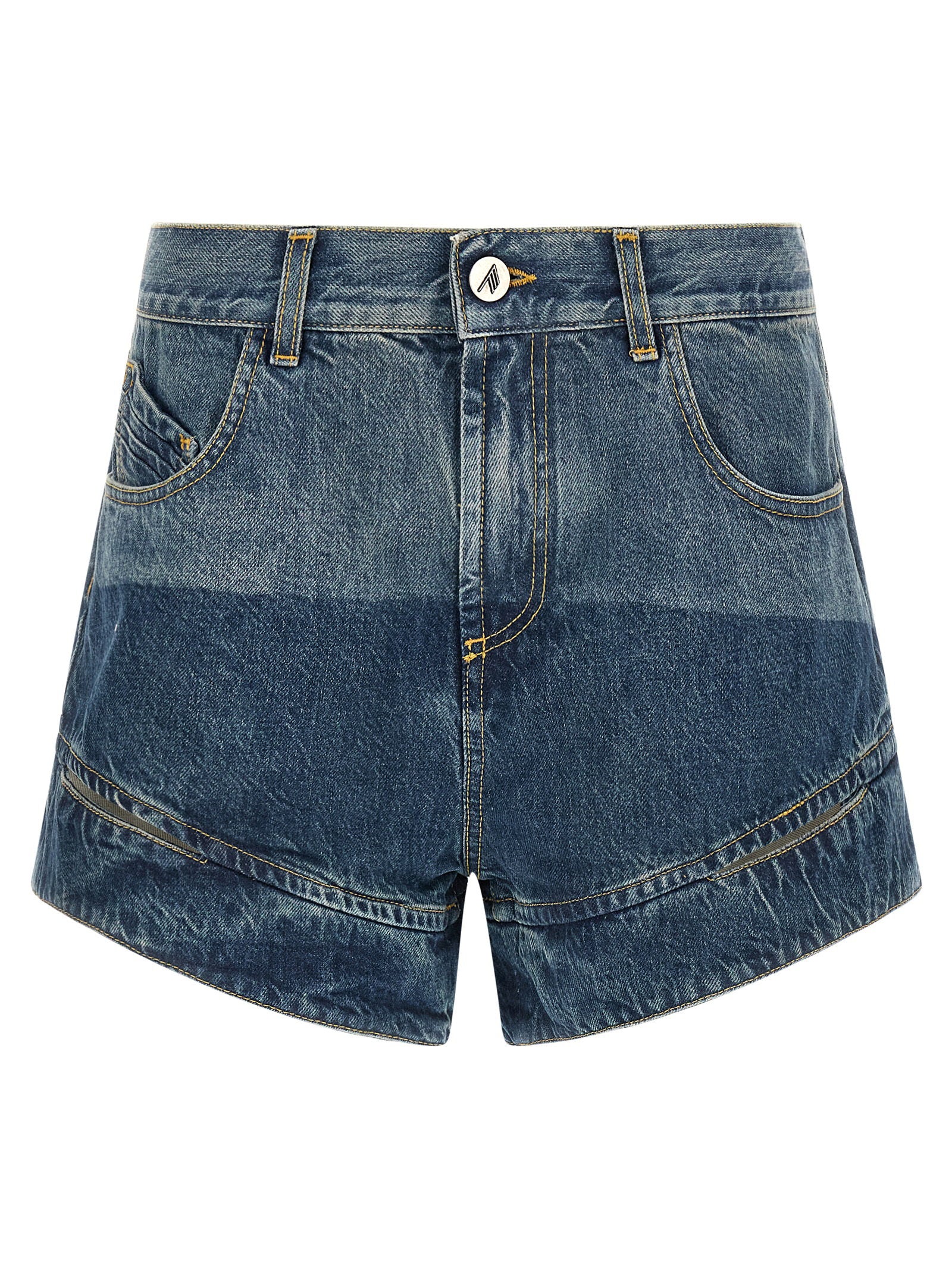 The Attico Cut-out Shorts Blue