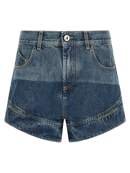 The Attico Cut-out Shorts Blue