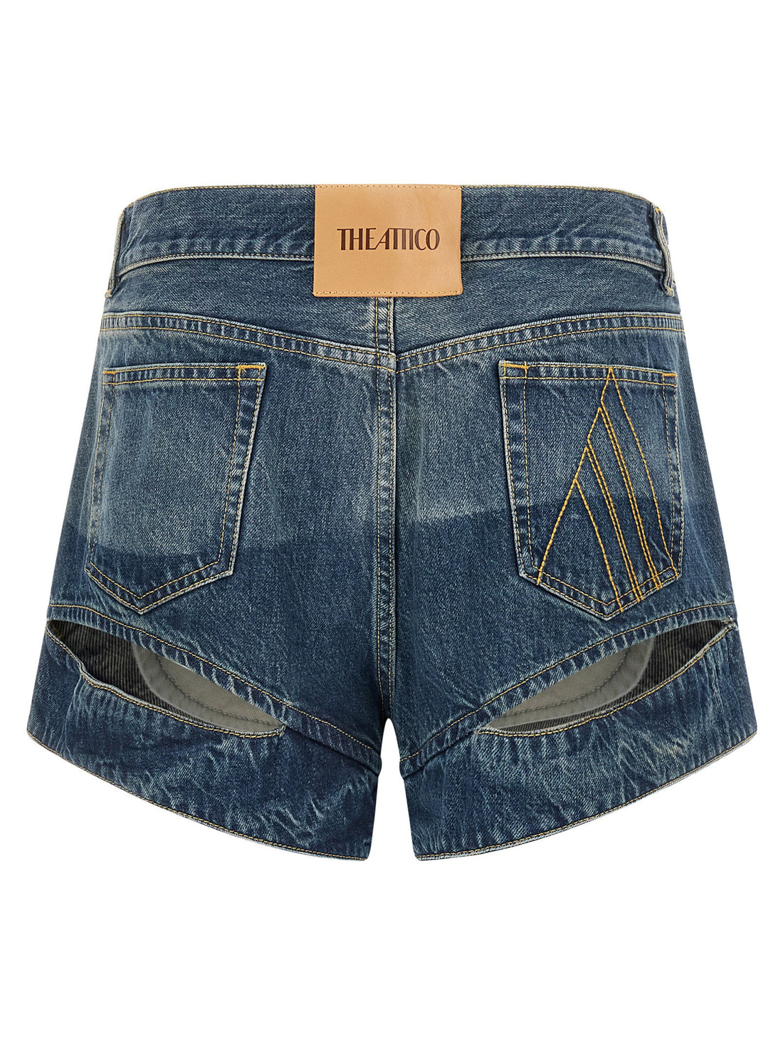 The Attico Cut-out Shorts Blue