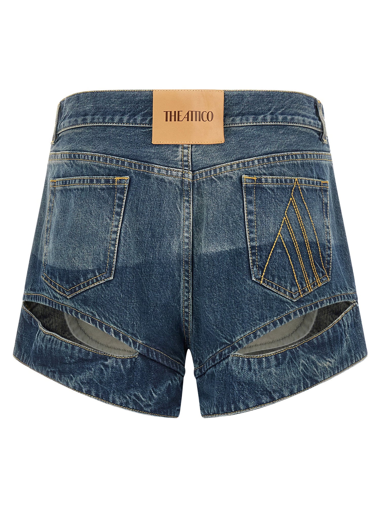 The Attico Cut-out Shorts Blue