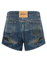 The Attico Cut-out Shorts Blue