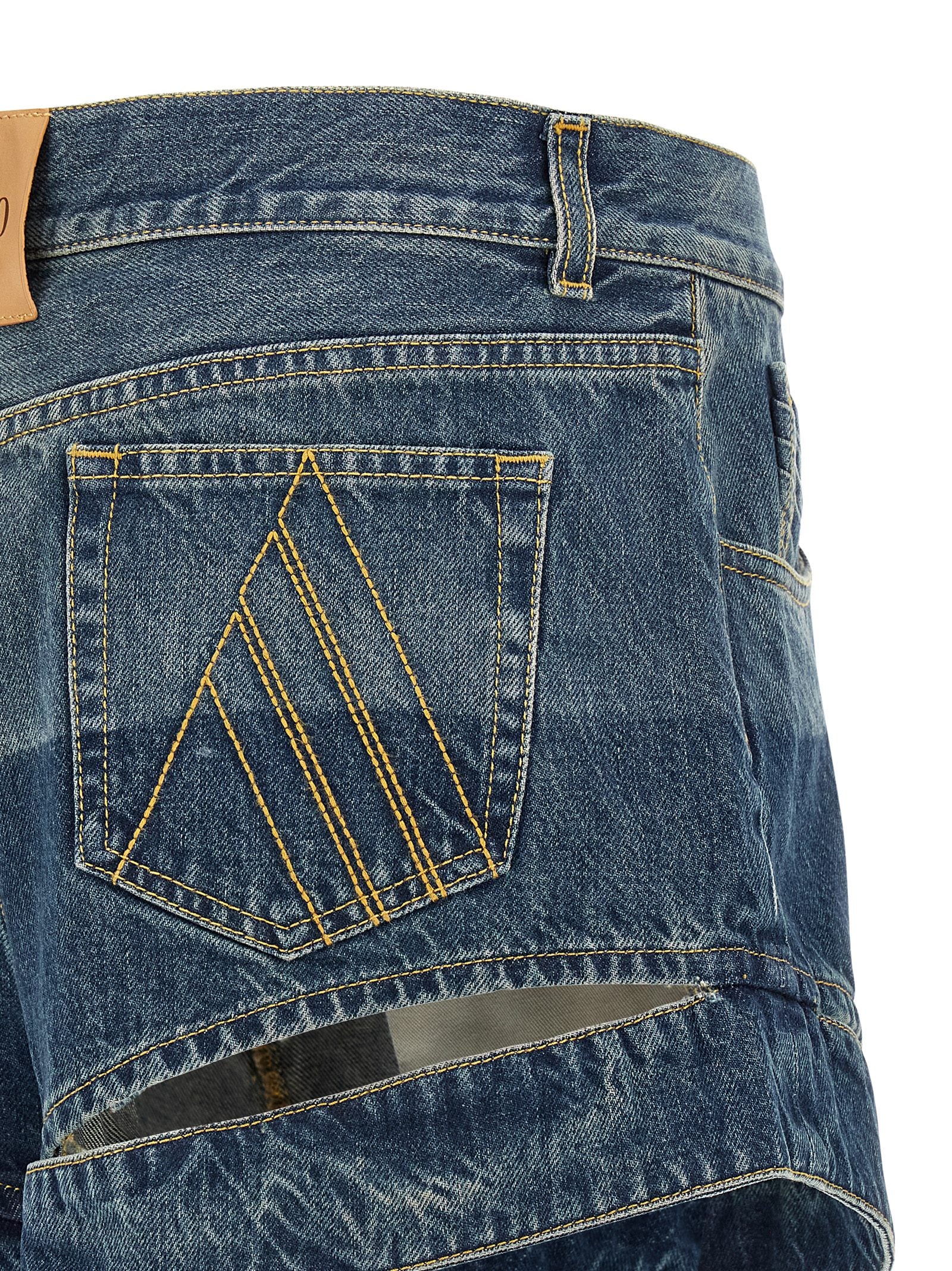 The Attico Cut-out Shorts Blue