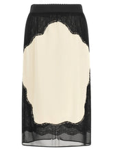 The Attico Lace Insert Skirt White/Black