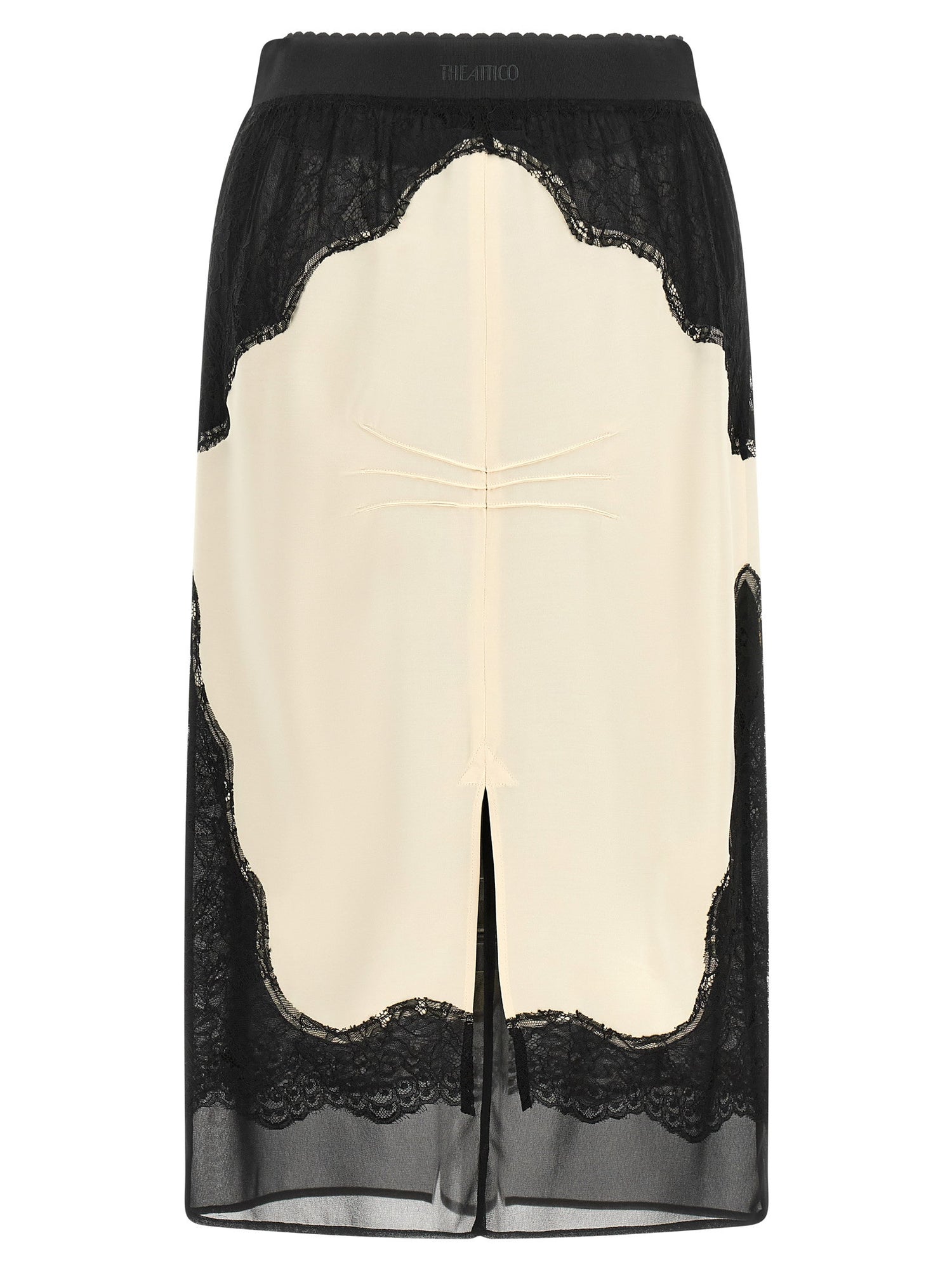 The Attico Lace Insert Skirt White/Black