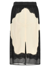 The Attico Lace Insert Skirt White/Black