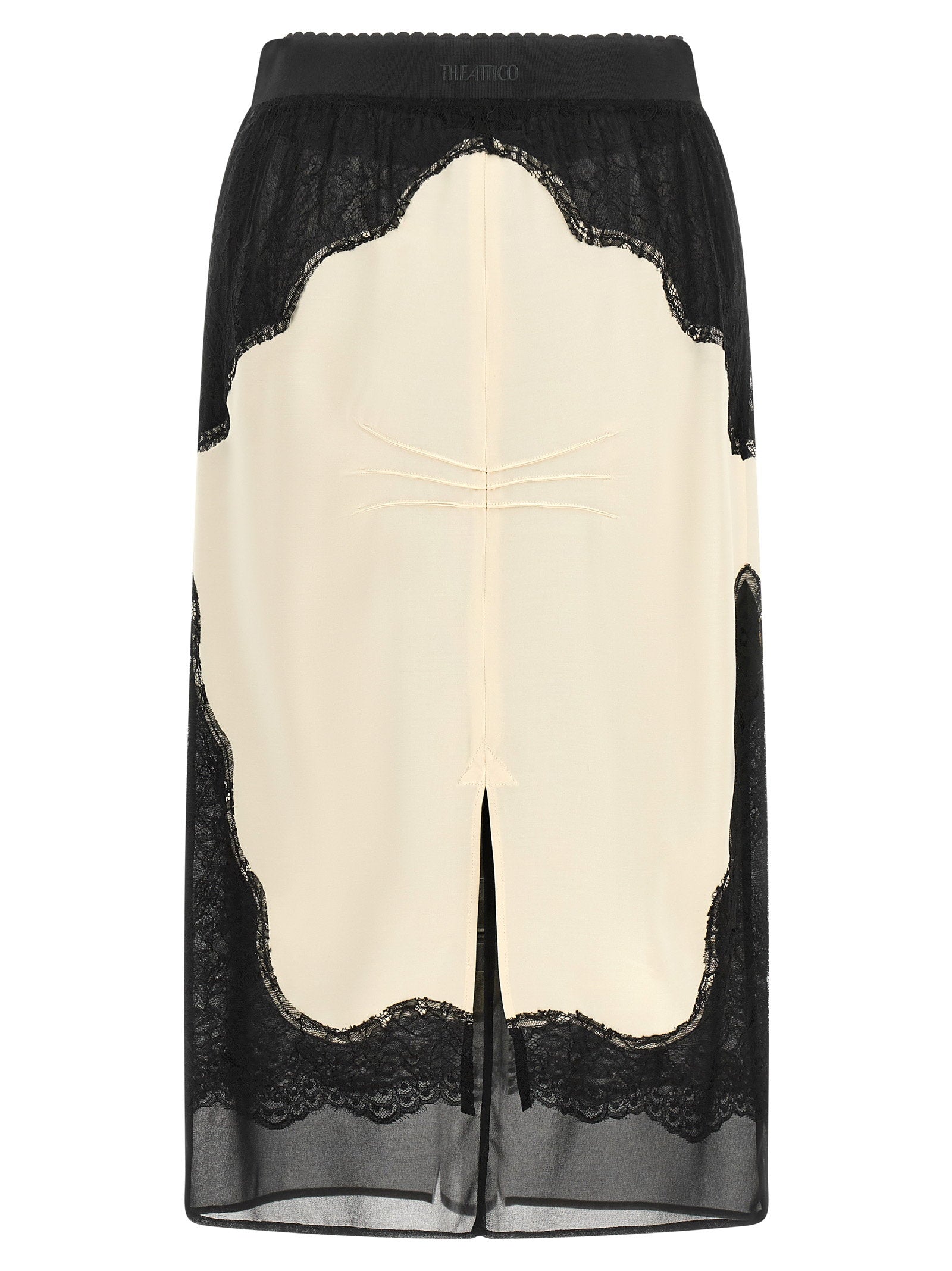 The Attico Lace Insert Skirt White/Black