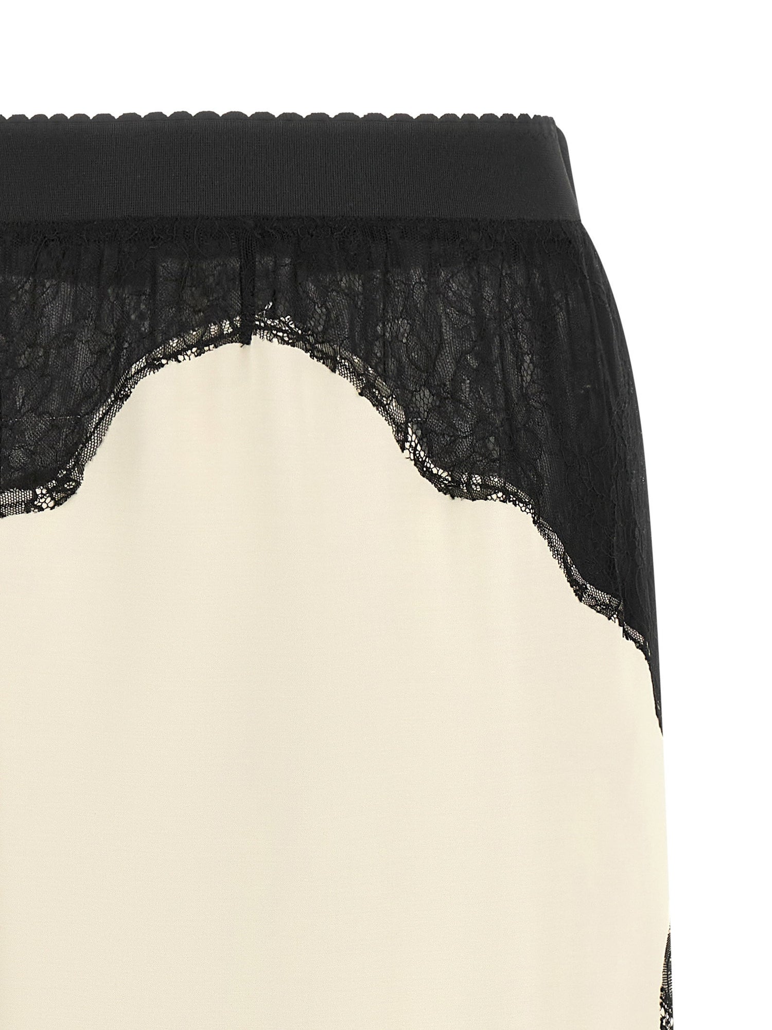 The Attico Lace Insert Skirt White/Black