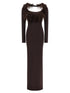 The Attico Feather Dress Brown