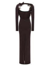 The Attico Feather Dress Brown